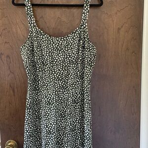 Free People Black Slip Dress with Cream Daisy Print